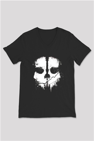 Call of Duty Siyah Unisex V Yaka Tişört T-Shirt