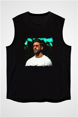 Calvin Harris Baskılı Unisex Siyah Kolsuz Tişört