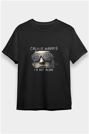Calvin Harris Baskılı Unisex Siyah Tişört