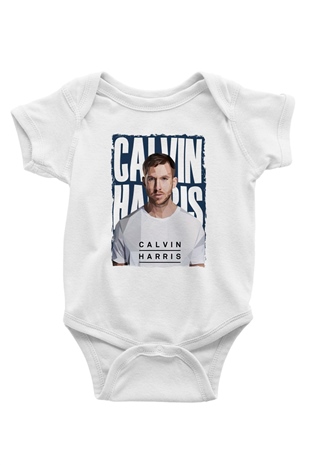 Calvin Harris Beyaz Bebek Body - Zıbın