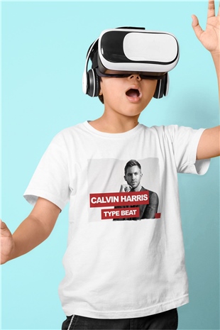Calvin Harris Beyaz Unisex Çocuk Tişört