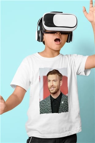 Calvin Harris Beyaz Unisex Çocuk Tişört