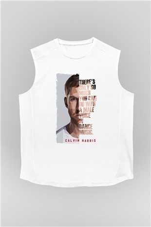 Calvin Harris Beyaz Unisex Kolsuz Tişört