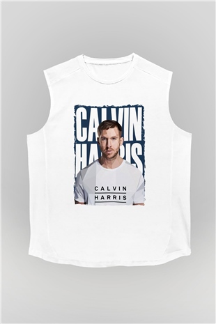 Calvin Harris Beyaz Unisex Kolsuz Tişört