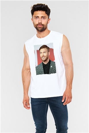 Calvin Harris Beyaz Unisex Kolsuz Tişört