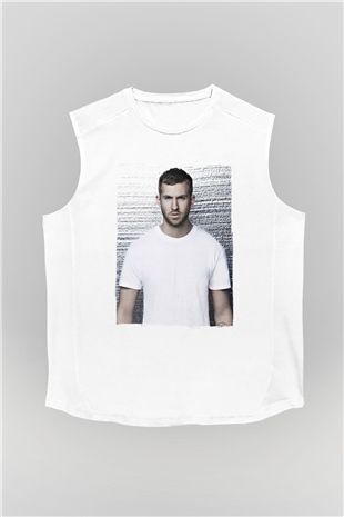 Calvin Harris Beyaz Unisex Kolsuz Tişört