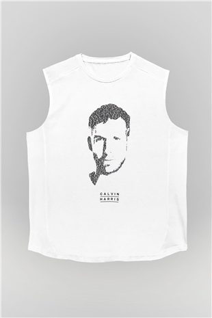 Calvin Harris Beyaz Unisex Kolsuz Tişört