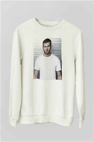 Calvin Harris Beyaz Unisex Sweatshirt
