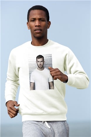 Calvin Harris Beyaz Unisex Sweatshirt