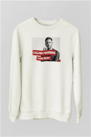 Calvin Harris Beyaz Unisex Sweatshirt