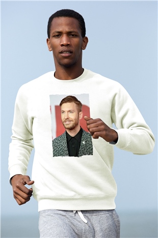 Calvin Harris Beyaz Unisex Sweatshirt