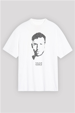 Calvin Harris Beyaz Oversize Tişört Oversize T-shirt - TişörtFabrikası