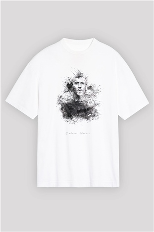 Calvin Harris Beyaz Oversize Tişört Oversize T-shirt - TişörtFabrikası