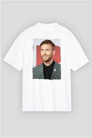 Calvin Harris Beyaz Oversize Tişört Oversize T-shirt - TişörtFabrikası