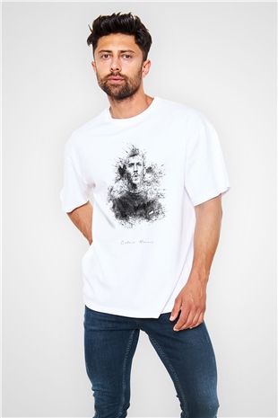 Calvin Harris Beyaz Oversize Tişört Oversize T-shirt - TişörtFabrikası