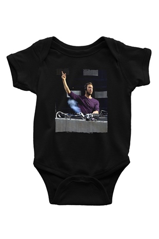 Calvin Harris Siyah Bebek Body - Zıbın