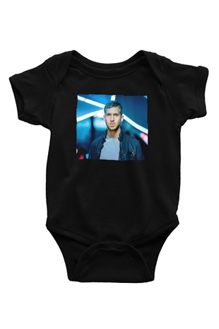 Calvin Harris Siyah Bebek Body - Zıbın