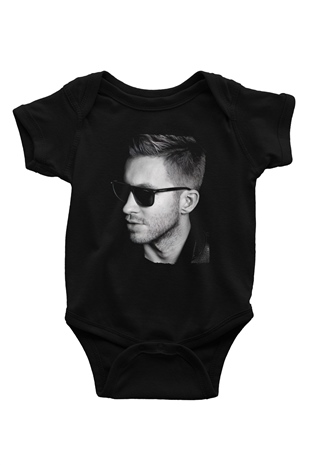 Calvin Harris Siyah Bebek Body - Zıbın