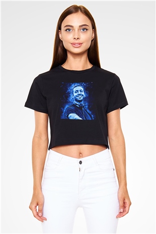 Calvin Harris Siyah  Crop Top Tişört