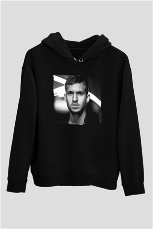 Calvin Harris Siyah Unisex Kapüşonlu Sweatshirt