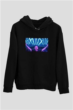 Calvin Harris Siyah Unisex Kapüşonlu Sweatshirt