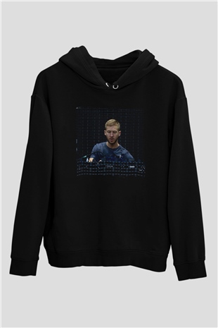 Calvin Harris Siyah Unisex Kapüşonlu Sweatshirt
