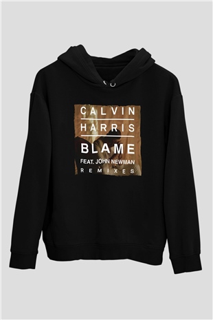 Calvin Harris Siyah Unisex Kapüşonlu Sweatshirt