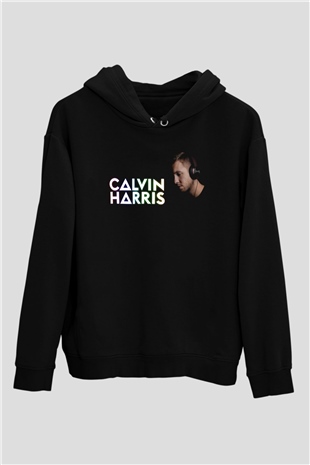 Calvin Harris Siyah Unisex Kapüşonlu Sweatshirt