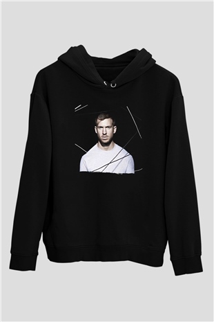 Calvin Harris Siyah Unisex Kapüşonlu Sweatshirt