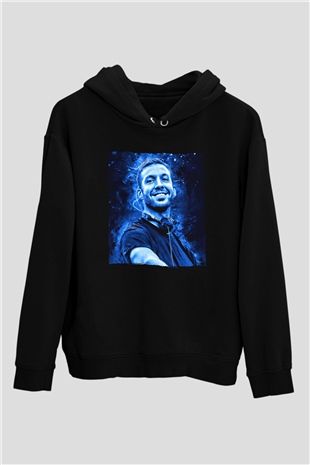 Calvin Harris Siyah Unisex Kapüşonlu Sweatshirt