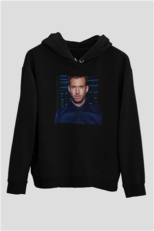 Calvin Harris Siyah Unisex Kapüşonlu Sweatshirt