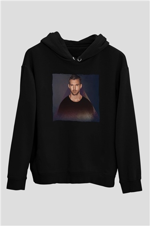 Calvin Harris Siyah Unisex Kapüşonlu Sweatshirt