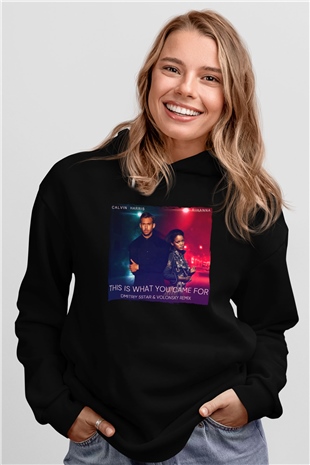 Calvin Harris Siyah Unisex Kapüşonlu Sweatshirt