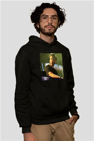 Calvin Harris Siyah Unisex Kapüşonlu Sweatshirt
