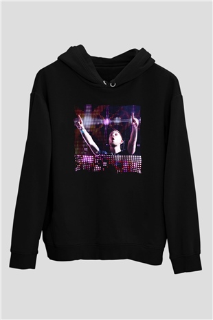 Calvin Harris Siyah Unisex Kapüşonlu Sweatshirt