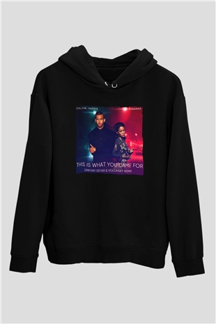 Calvin Harris Siyah Unisex Kapüşonlu Sweatshirt