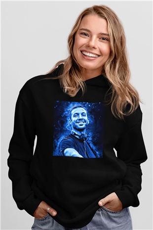Calvin Harris Siyah Unisex Kapüşonlu Sweatshirt