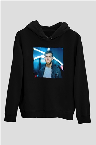 Calvin Harris Siyah Unisex Kapüşonlu Sweatshirt