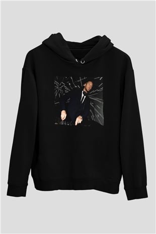 Calvin Harris Siyah Unisex Kapüşonlu Sweatshirt
