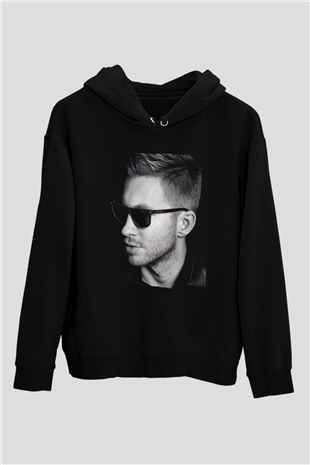 Calvin Harris Siyah Unisex Kapüşonlu Sweatshirt