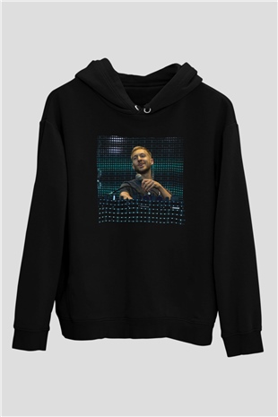 Calvin Harris Siyah Unisex Kapüşonlu Sweatshirt