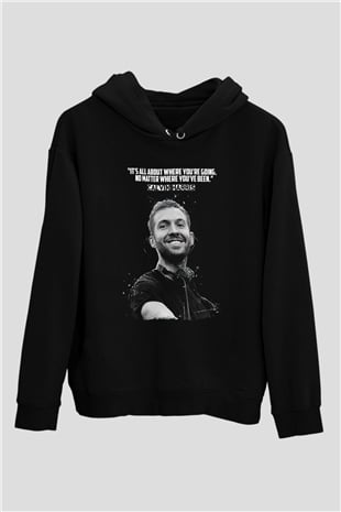 Calvin Harris Siyah Unisex Kapüşonlu Sweatshirt