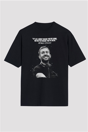 Calvin Harris Siyah Oversize Tişört Oversize T-shirt - TişörtFabrikası
