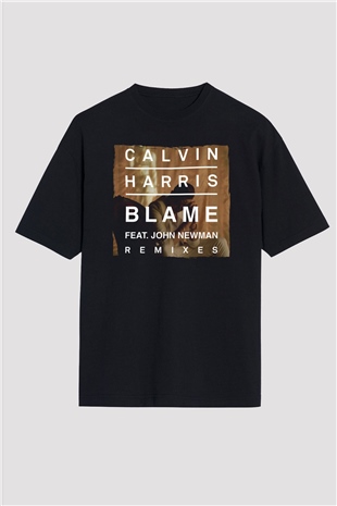 Calvin Harris Siyah Oversize Tişört Oversize T-shirt - TişörtFabrikası