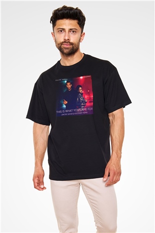 Calvin Harris Siyah Oversize Tişört Oversize T-shirt - TişörtFabrikası