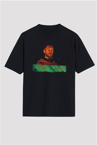 Calvin Harris Siyah Oversize Tişört Oversize T-shirt - TişörtFabrikası