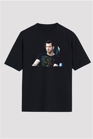 Calvin Harris Siyah Oversize Tişört Oversize T-shirt - TişörtFabrikası