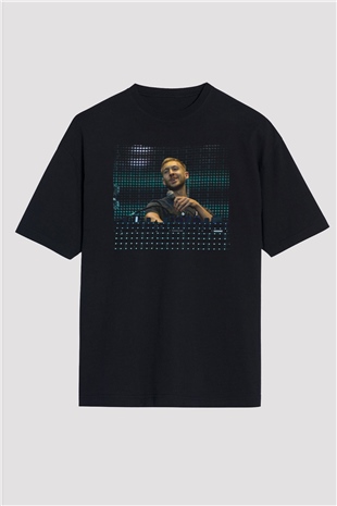 Calvin Harris Siyah Oversize Tişört Oversize T-shirt - TişörtFabrikası