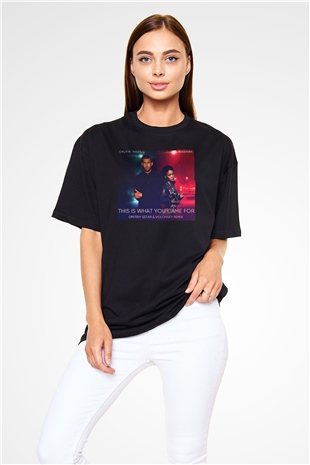 Calvin Harris Siyah Oversize Tişört Oversize T-shirt - TişörtFabrikası
