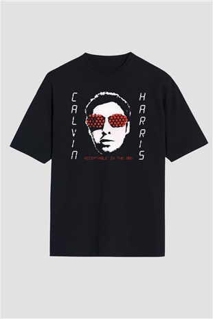 Calvin Harris Siyah Oversize Tişört Oversize T-shirt - TişörtFabrikası